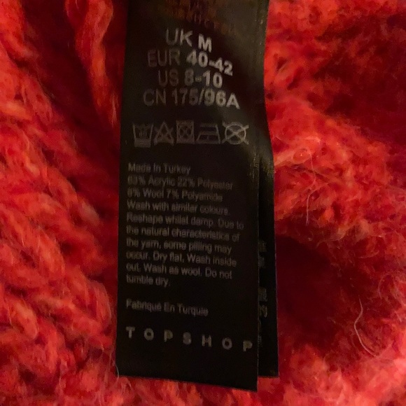 NWT TopShop Pointelle Orange Sweater Chunky - Picture 7 of 7